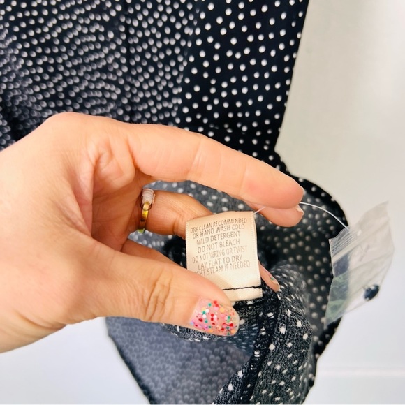 Love Stitich NWT Black Polkadot Drop Waist Shirt Dress Mini - Picture 9 of 10